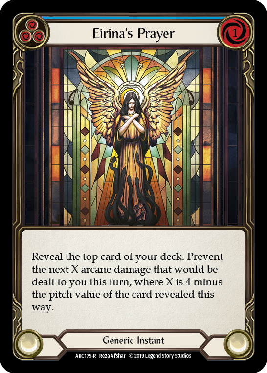 Eirina's Prayer (Blue) [ARC175-R] (Arcane Rising)  1st Edition Rainbow Foil | The CG Realm