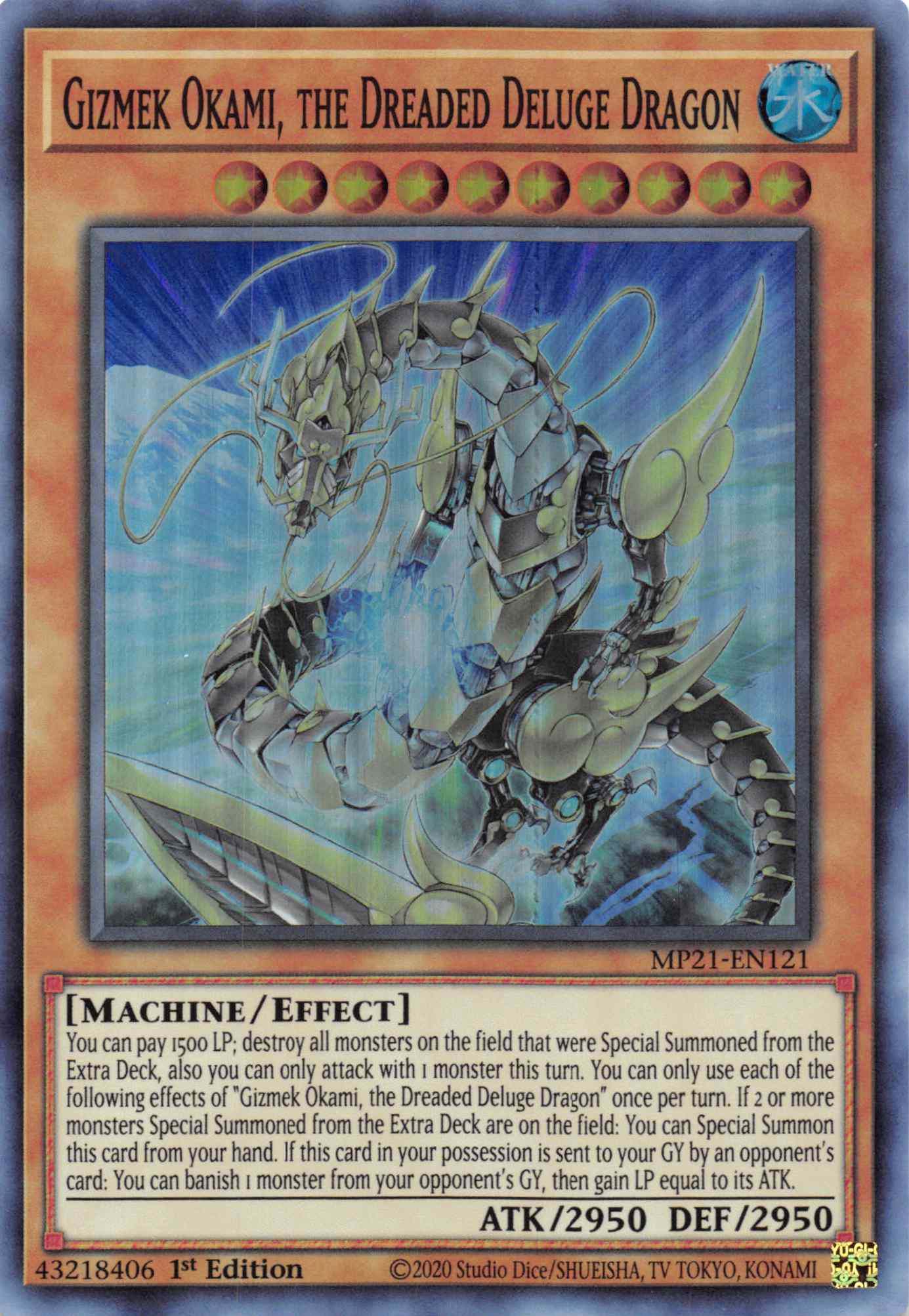 Gizmek Okami, the Dreaded Deluge Dragon [MP21-EN121] Super Rare | The CG Realm