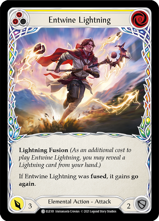 Entwine Lightning (Yellow) [ELE101] (Tales of Aria)  1st Edition Rainbow Foil | The CG Realm