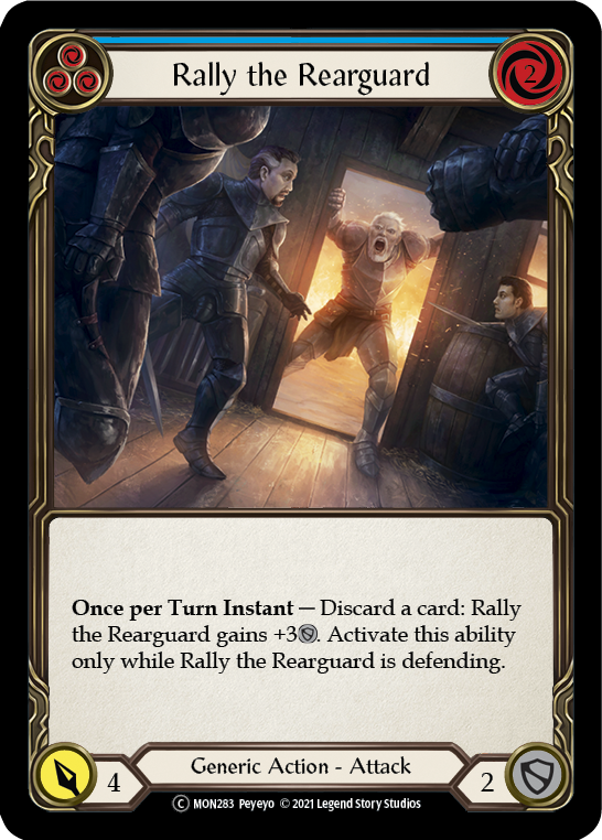 Rally the Rearguard (Blue) [U-MON283-RF] (Monarch Unlimited)  Unlimited Rainbow Foil | The CG Realm