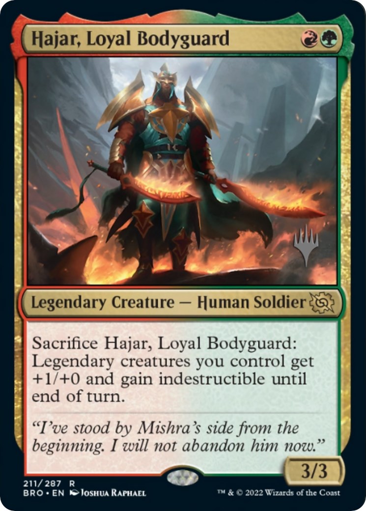 Hajar, Loyal Bodyguard (Promo Pack) [The Brothers' War Promos] | The CG Realm