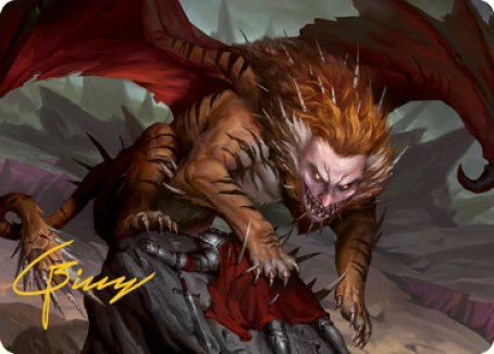 Manticore Art Card (Gold-Stamped Signature) [Dungeons & Dragons: Adventures in the Forgotten Realms Art Series] | The CG Realm