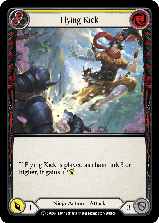 Flying Kick (Yellow) [U-CRU064] (Crucible of War Unlimited)  Unlimited Rainbow Foil | The CG Realm
