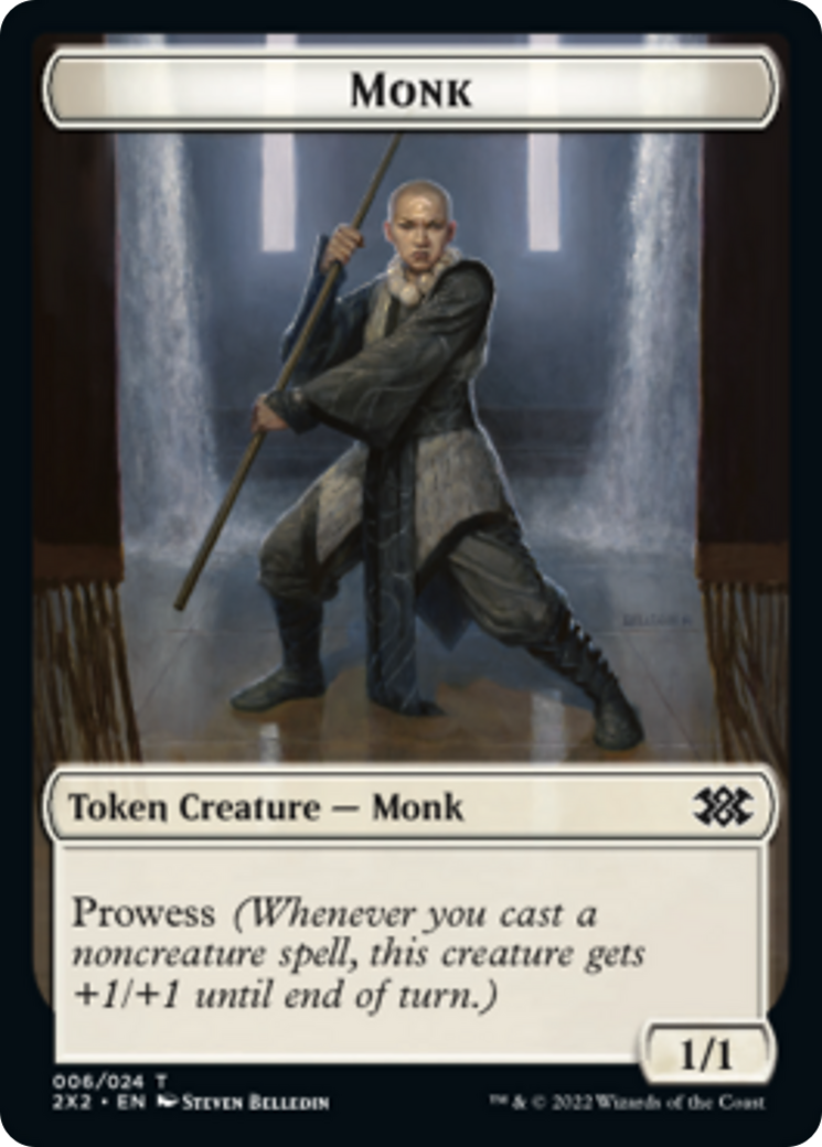 Boar // Monk Double-Sided Token [Double Masters 2022 Tokens] | The CG Realm