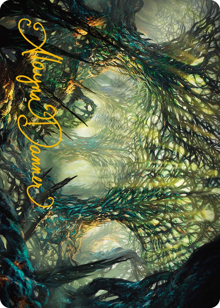 The Hunter Maze Art Card (Gold-Stamped Signature) [Phyrexia: All Will Be One Art Series] | The CG Realm