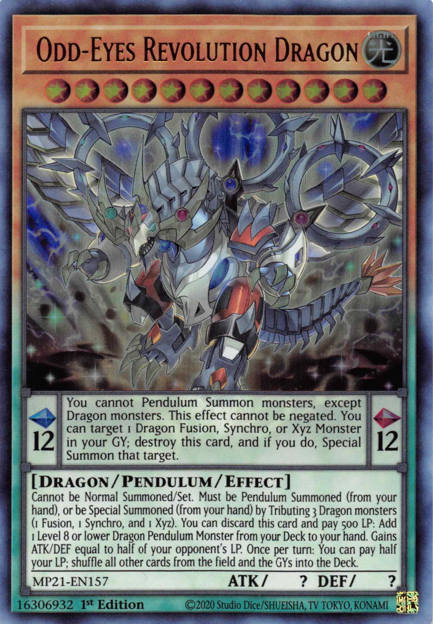 Odd-Eyes Revolution Dragon [MP21-EN157] Ultra Rare | The CG Realm