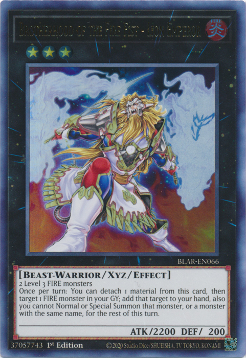 Brotherhood of the Fire Fist - Lion Emperor [BLAR-EN066] Ultra Rare | The CG Realm