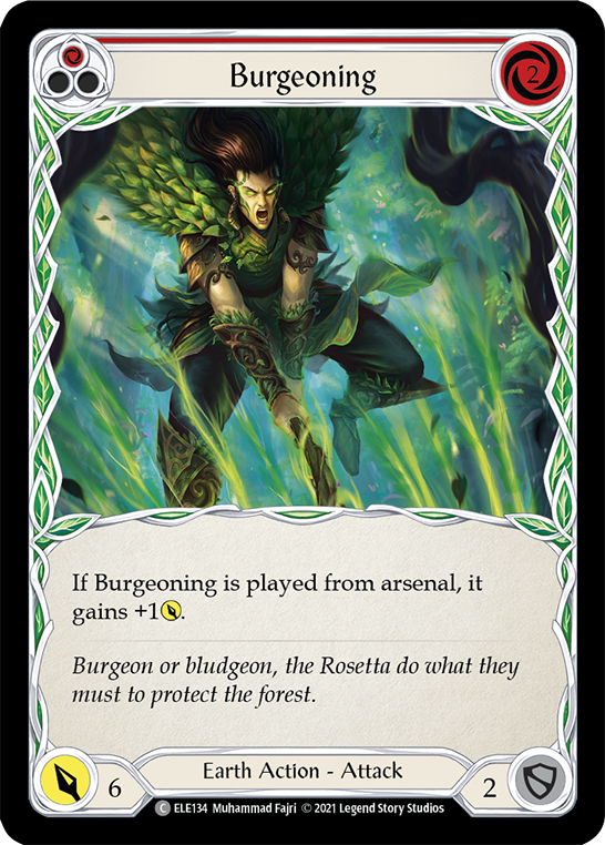 Burgeoning (Red) [ELE134] (Tales of Aria)  1st Edition Rainbow Foil | The CG Realm