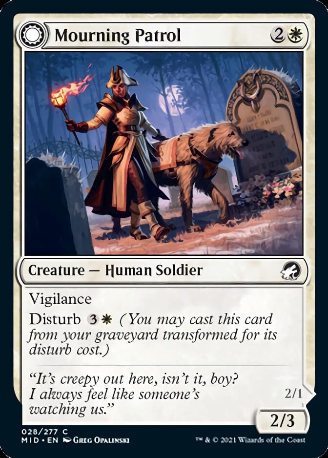 Mourning Patrol (MID-028) - Innistrad: Midnight Hunt: (Double Faced Transform)