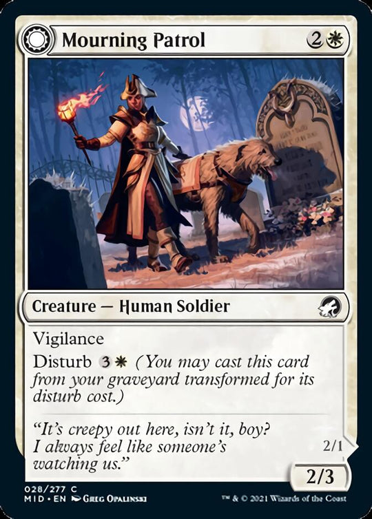 Mourning Patrol (MID-028) - Innistrad: Midnight Hunt: (Double Faced Transform)