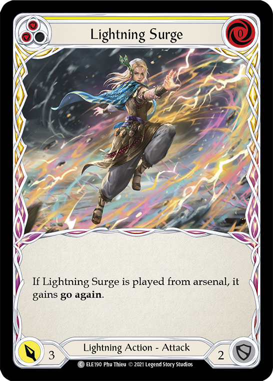 Lightning Surge (Yellow) [ELE190] (Tales of Aria)  1st Edition Rainbow Foil | The CG Realm