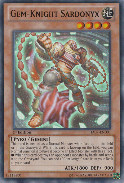 Gem-Knight Sardonyx [HA07-EN001] Super Rare | The CG Realm