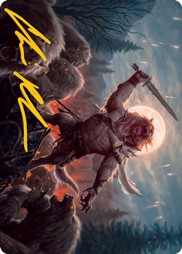 Tovolar, the Midnight Scourge 1 Art Card (Gold-Stamped Signature) [Innistrad: Midnight Hunt Art Series] | The CG Realm
