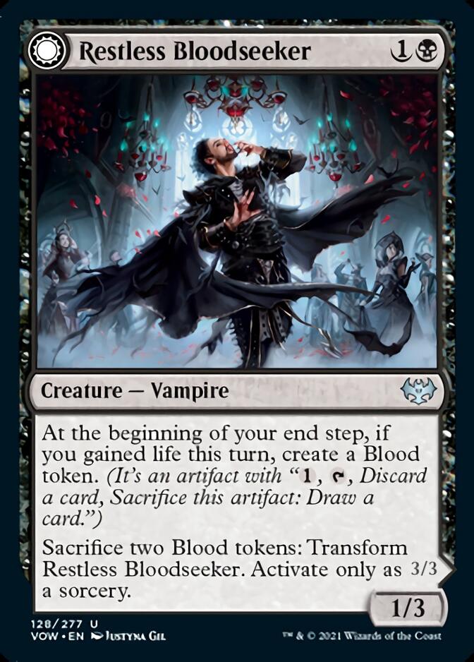 Restless Bloodseeker (VOW-128) - Innistrad: Crimson Vow: (Double Faced Transform)