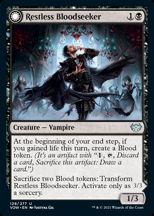 Restless Bloodseeker (VOW-128) - Innistrad: Crimson Vow: (Double Faced Transform)