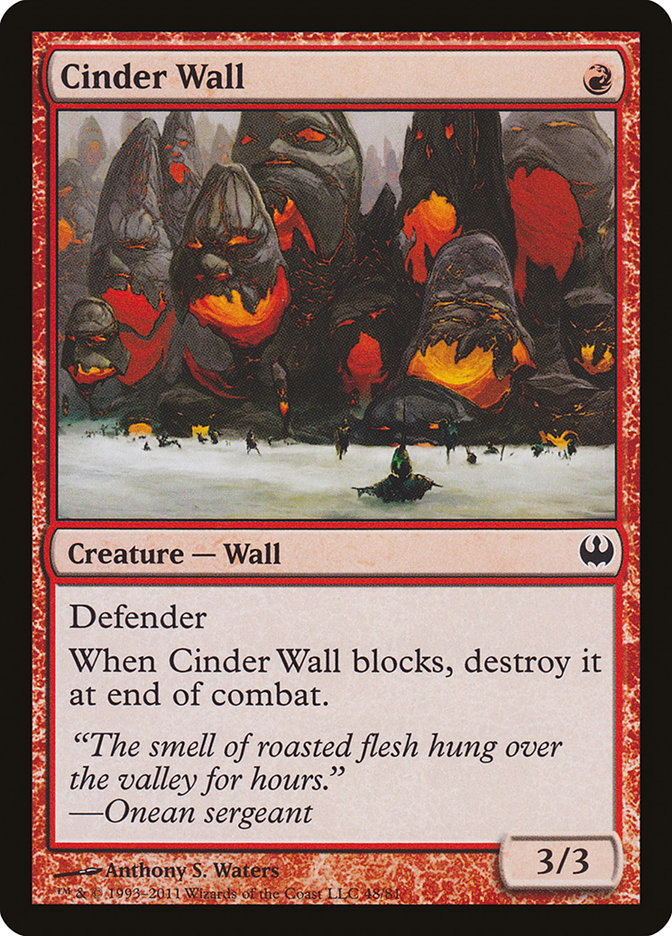 Cinder Wall [Duel Decks: Knights vs. Dragons] | The CG Realm