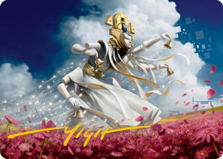 Myojin of Blooming Dawn Art Card (Gold-Stamped Signature) [Kamigawa: Neon Dynasty Art Series] | The CG Realm
