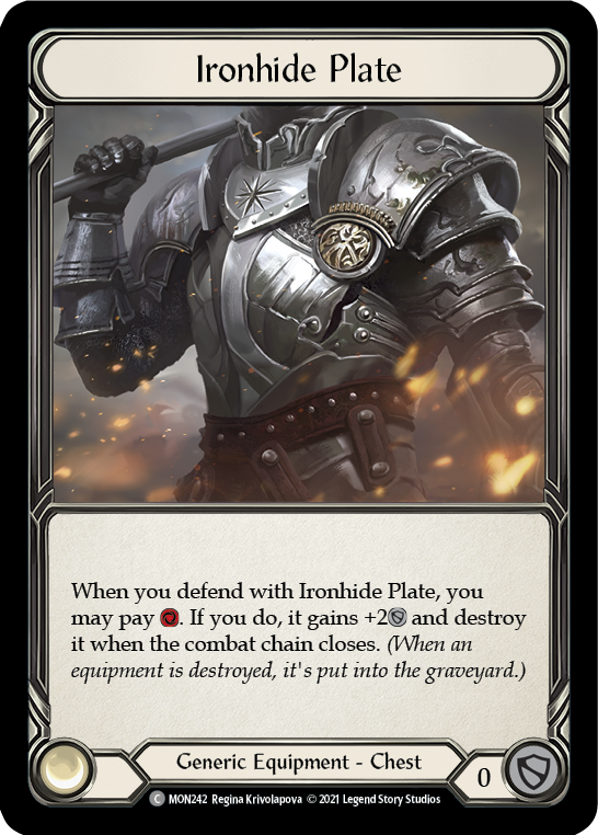 Ironhide Plate [MON242-CF] (Monarch)  1st Edition Cold Foil | The CG Realm