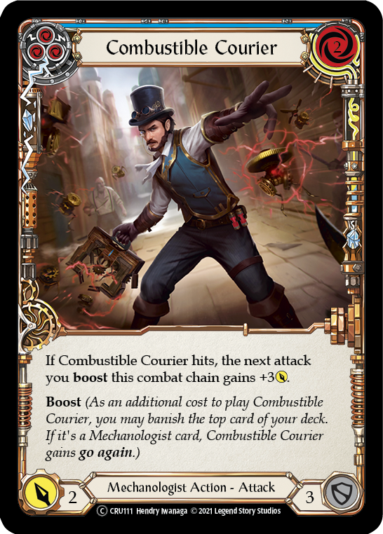 Combustible Courier (Blue) [U-CRU111] (Crucible of War Unlimited)  Unlimited Rainbow Foil | The CG Realm
