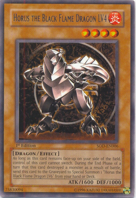 Horus The Black Flame Dragon LV4 [SOD-EN006] Rare | The CG Realm
