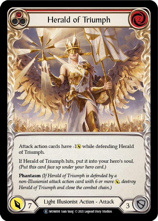 Herald of Triumph (Red) [U-MON008-RF] (Monarch Unlimited)  Unlimited Rainbow Foil | The CG Realm