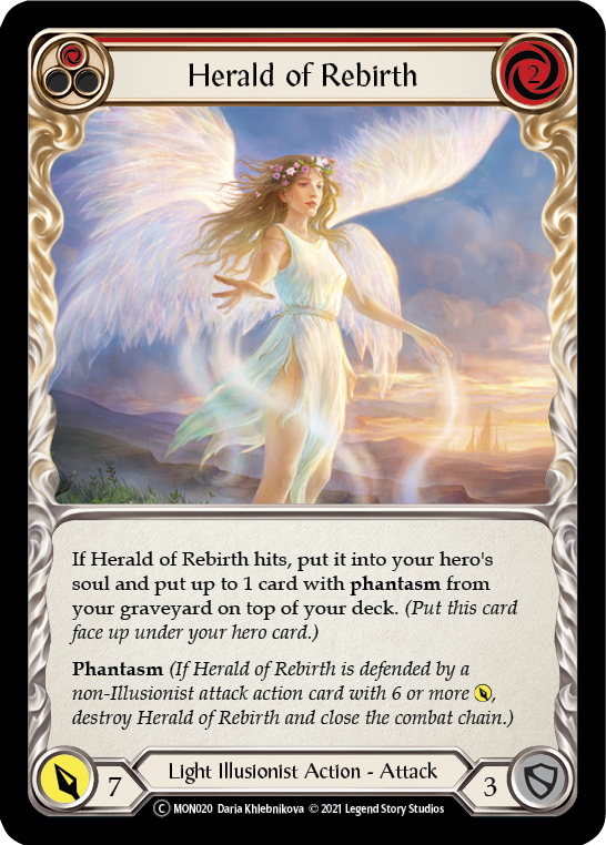 Herald of Rebirth (Red) [U-MON020-RF] (Monarch Unlimited)  Unlimited Rainbow Foil | The CG Realm