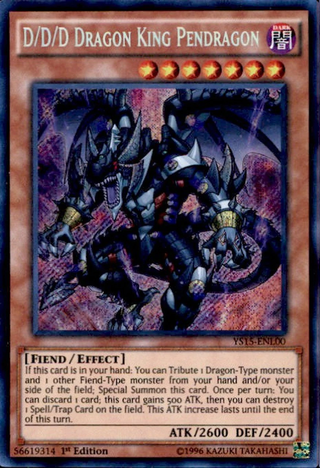 D/D/D Dragon King Pendragon [YS15-ENL00] Secret Rare | The CG Realm