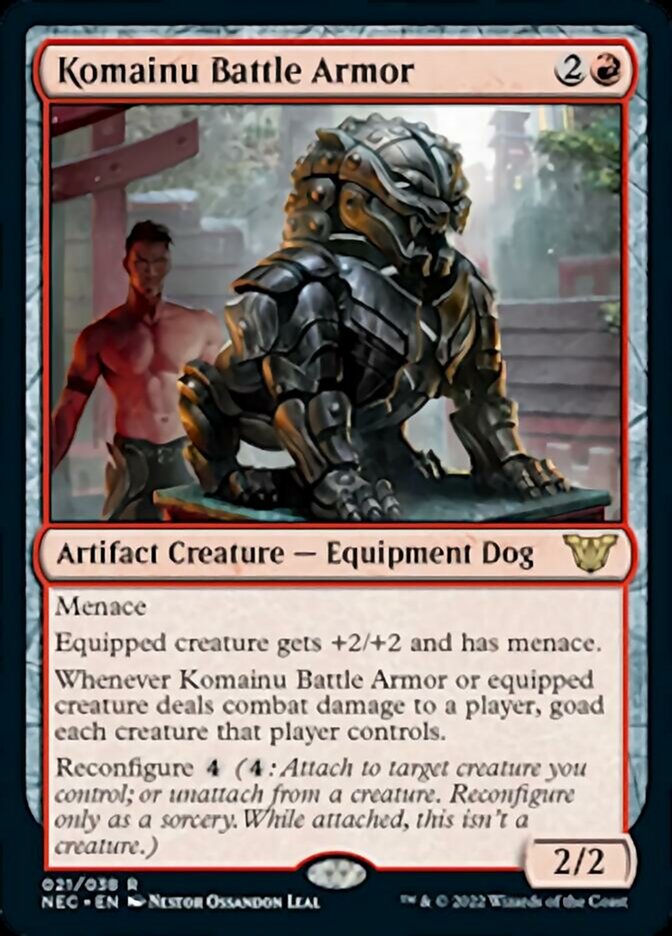 Komainu Battle Armor [Kamigawa: Neon Dynasty Commander] | The CG Realm