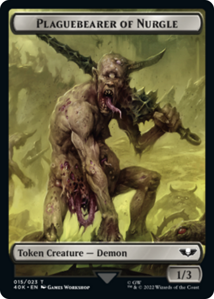 Spawn // Plaguebearer of Nurgle Double-Sided (Surge Foil) [Warhammer 40,000 Tokens] | The CG Realm