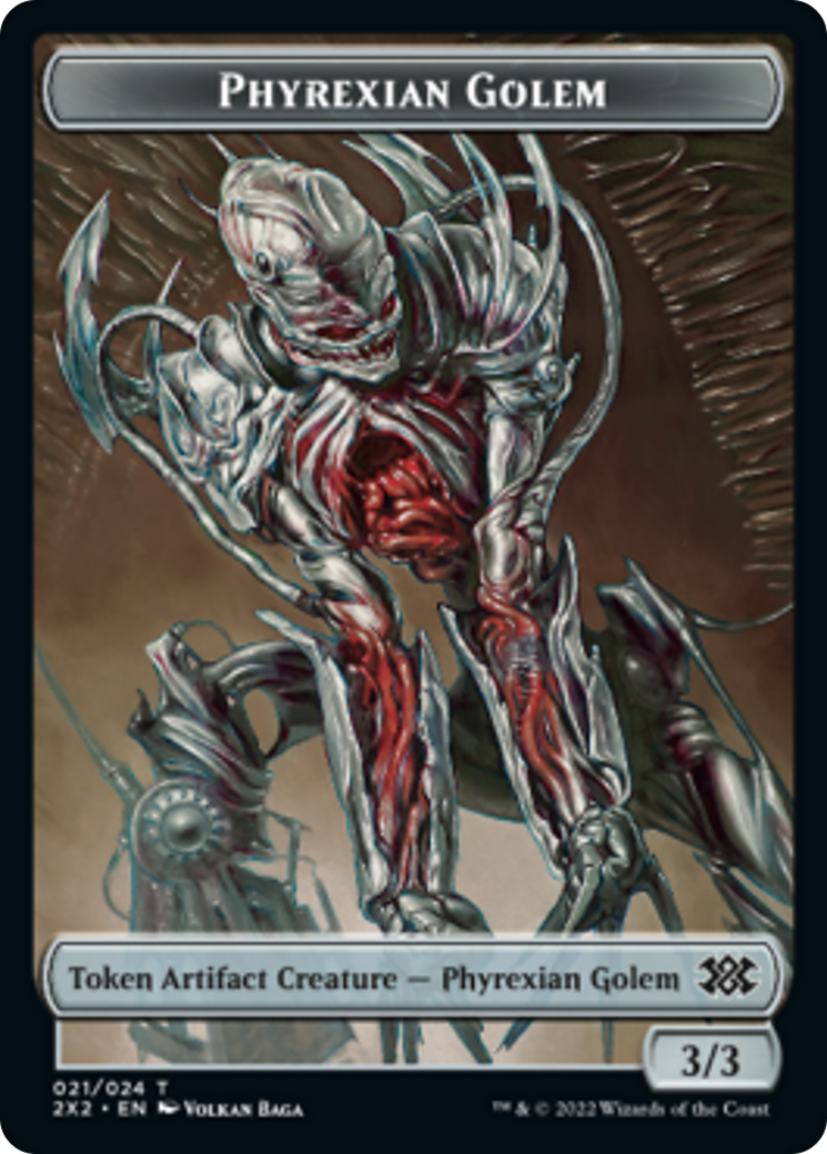 Egg // Phyrexian Golem Double-Sided Token [Double Masters 2022 Tokens] | The CG Realm