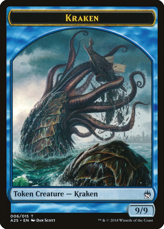 Fish // Kraken Double-Sided Token (A25-5 // 6) - Masters 25 Tokens