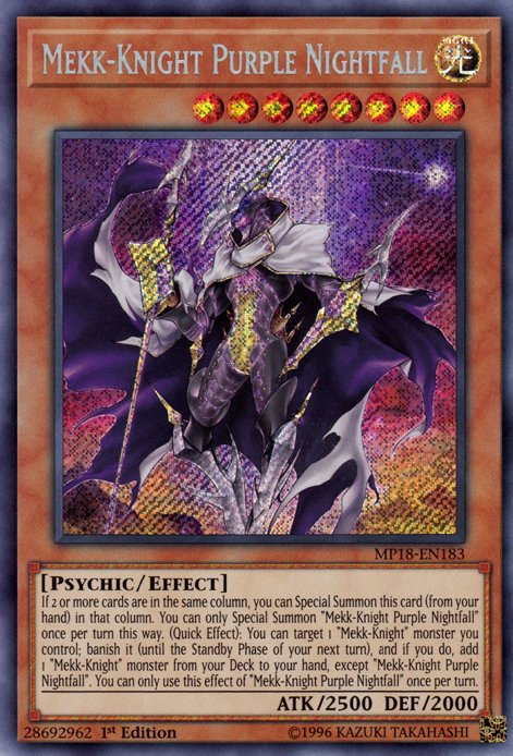 Mekk-Knight Purple Nightfall [MP18-EN183] Secret Rare | The CG Realm