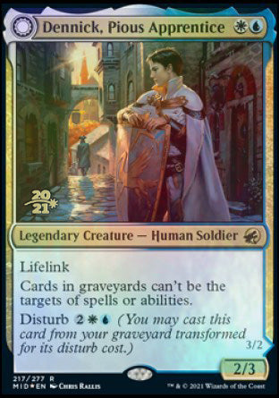 Dennick, Pious Apprentice (PRE-217S) - Innistrad: Midnight Hunt Promos: (Double Faced Transform) Foil
