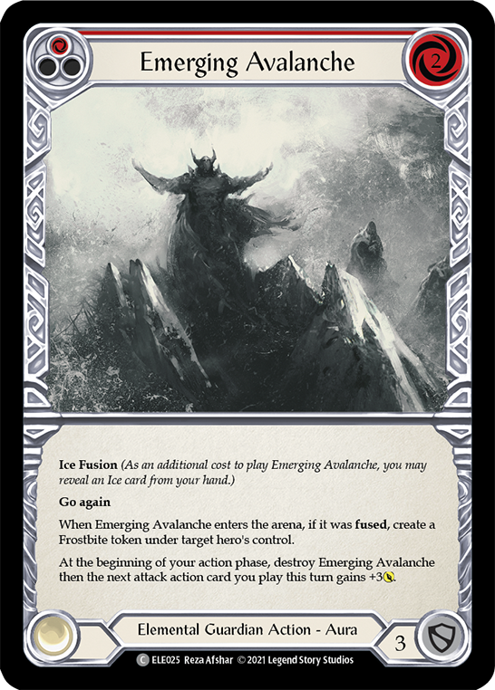 Emerging Avalanche (Red) [ELE025] (Tales of Aria)  1st Edition Rainbow Foil | The CG Realm