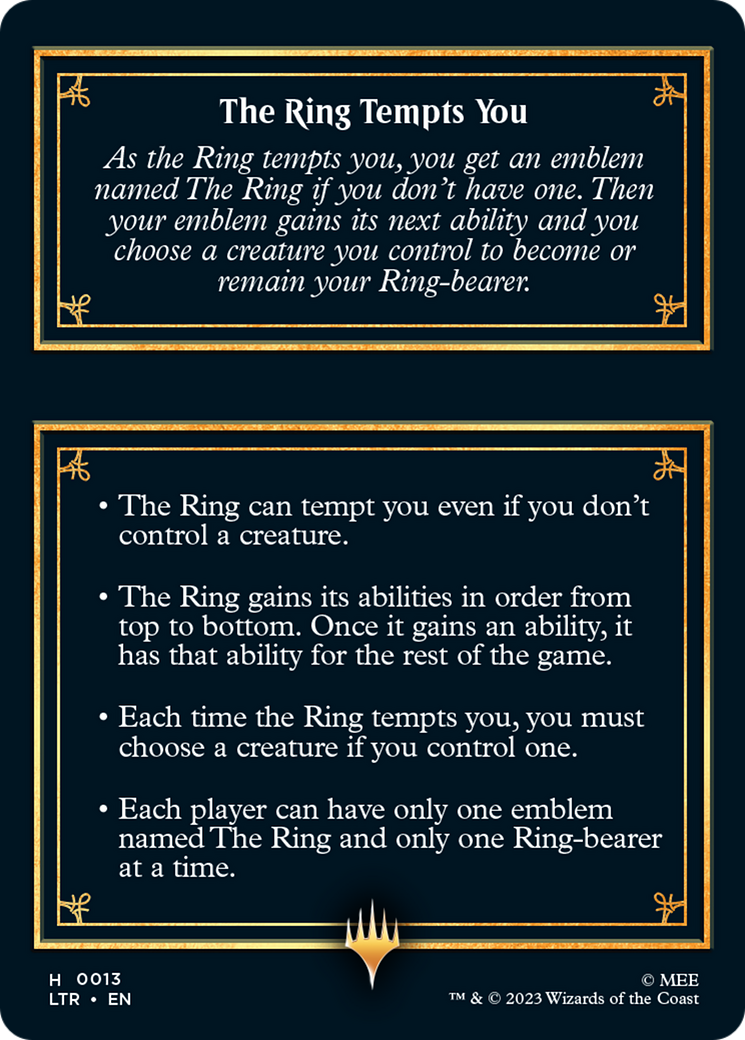 The Ring Helper Card (LTR-013) - The Lord of the Rings: Tales of Middle-earth
