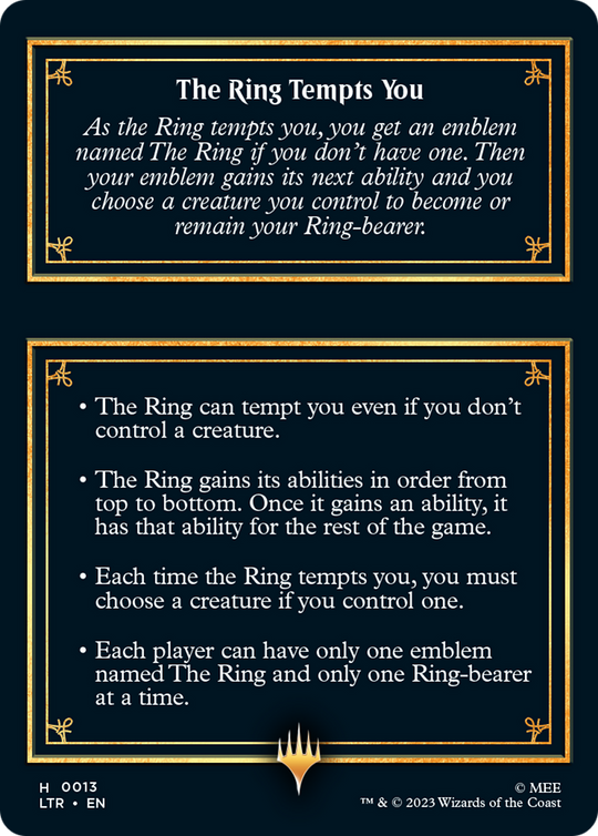 The Ring Helper Card (LTR-013) - The Lord of the Rings: Tales of Middle-earth