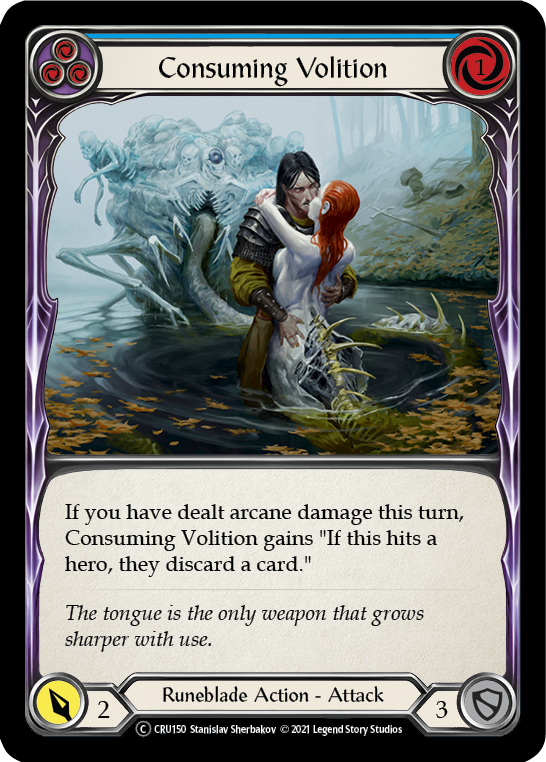 Consuming Volition (Blue) [U-CRU150] (Crucible of War Unlimited)  Unlimited Rainbow Foil | The CG Realm