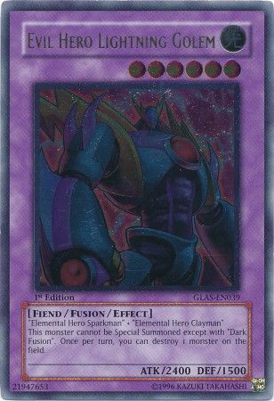Evil Hero Lightning Golem [GLAS-EN039] Ultimate Rare | The CG Realm