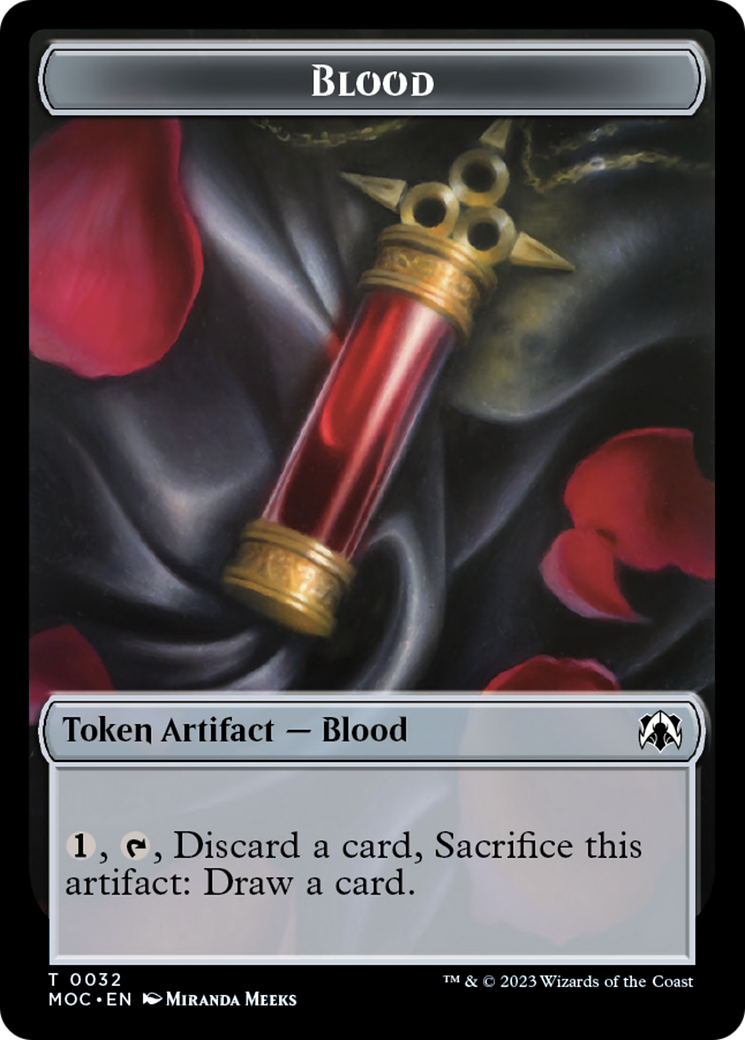 Golem // Blood Double-Sided Token [March of the Machine Commander Tokens] | The CG Realm