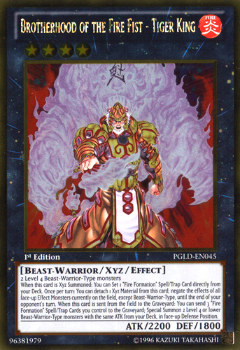 Brotherhood of the Fire Fist - Tiger King [PGLD-EN045] Gold Rare | The CG Realm
