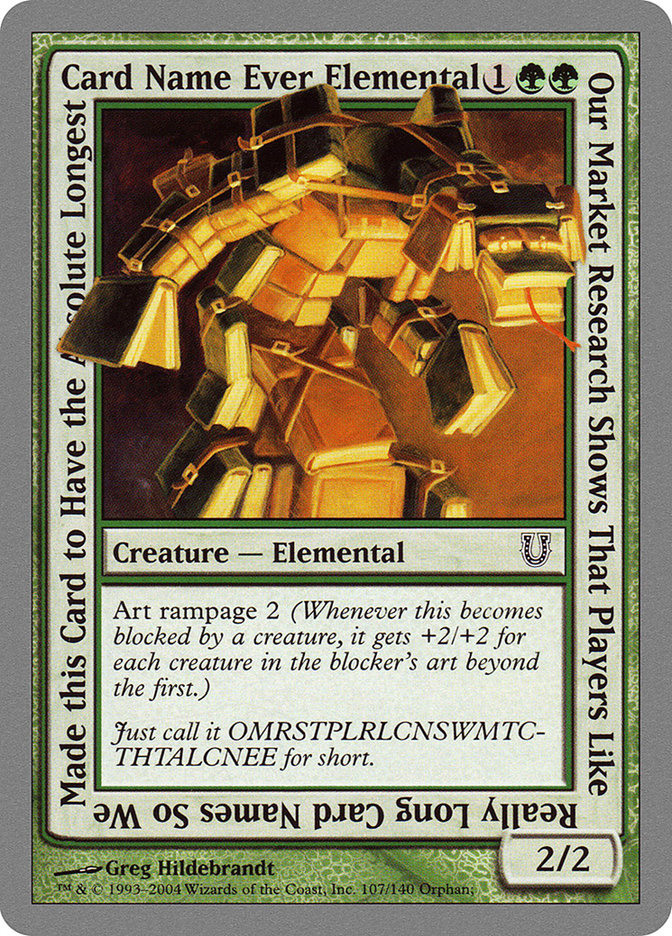 Our Market Research Shows That Players Like Really Long Card Names So We Made this Card to Have the Absolute Longest Card Name Ever Elemental [Unhinged] | The CG Realm