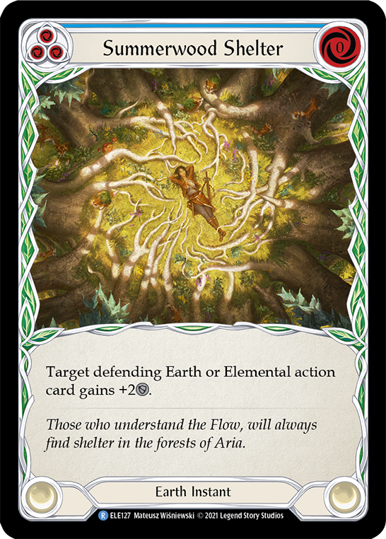 Summerwood Shelter (Blue) [ELE127] (Tales of Aria)  1st Edition Rainbow Foil | The CG Realm