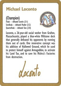 1996 Michael Loconto Biography Card [World Championship Decks] | The CG Realm