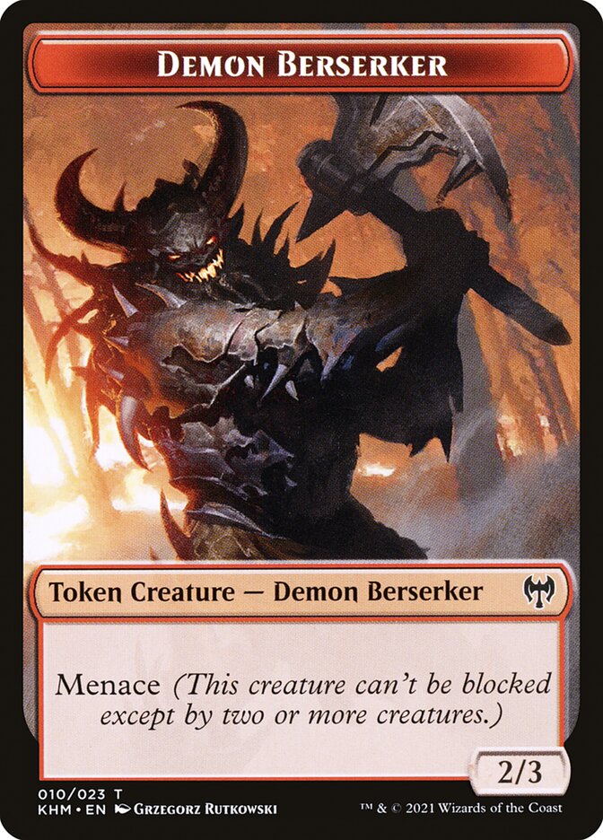 Treasure // Demon Berserker Double-Sided Token [Kaldheim Tokens] | The CG Realm