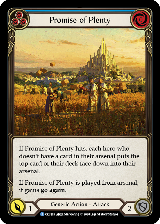 Promise of Plenty (Blue) [CRU185] (Crucible of War)  1st Edition Rainbow Foil | The CG Realm