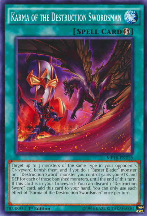 Karma of the Destruction Swordsman [MP16-EN216] Common | The CG Realm