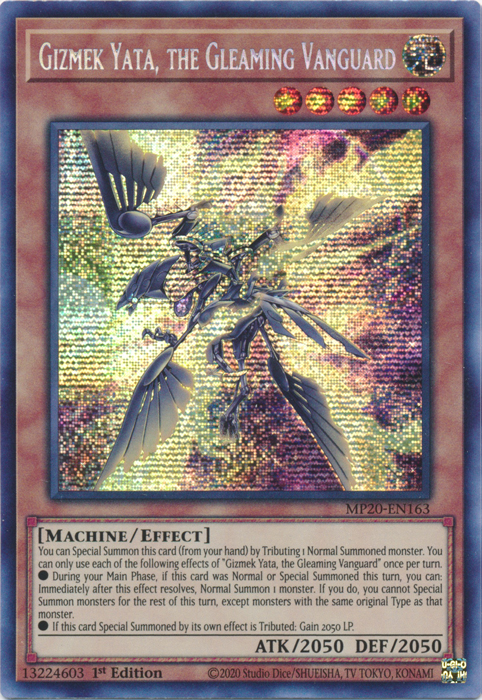 Gizmek Yata, the Gleaming Vanguard [MP20-EN163] Prismatic Secret Rare | The CG Realm