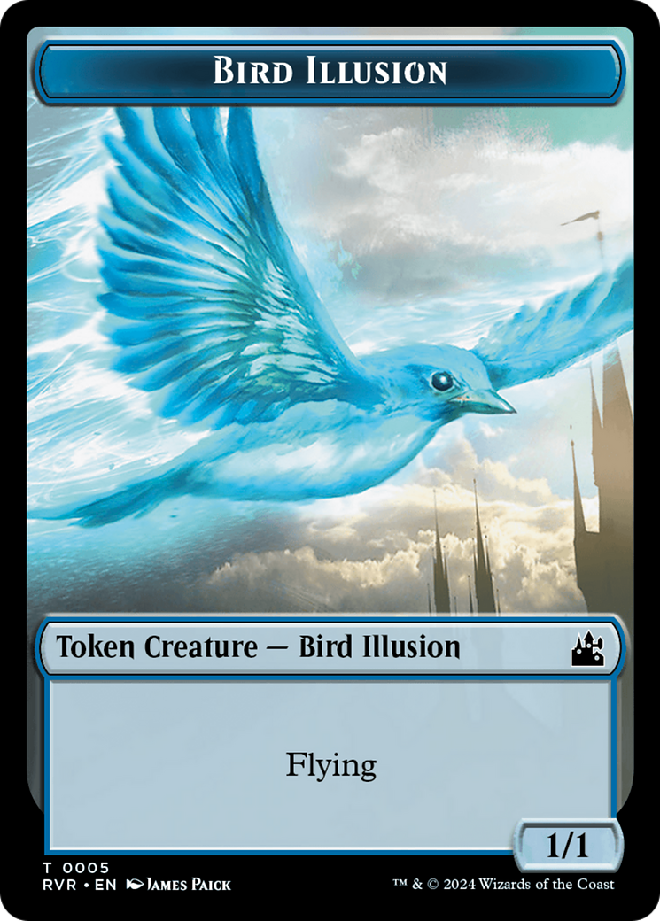 Saproling // Bird Illusion Double-Sided Token [Ravnica Remastered Tokens] | The CG Realm