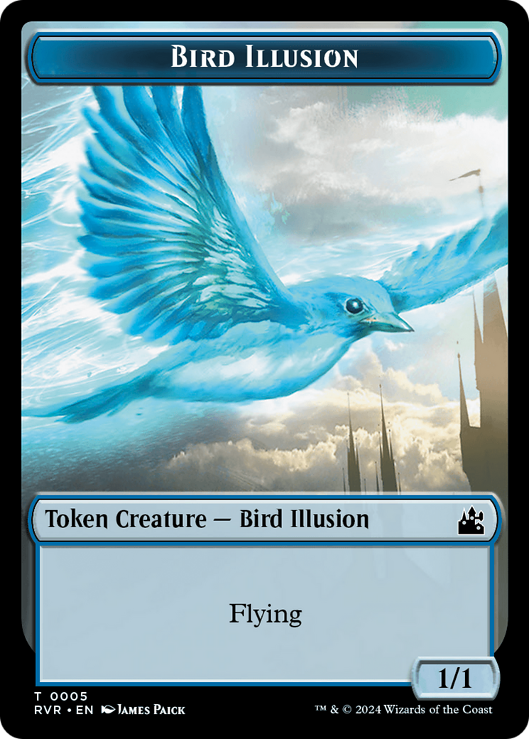 Elf Knight // Bird Illusion Double-Sided Token [Ravnica Remastered Tokens] | The CG Realm