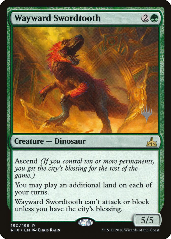 Wayward Swordtooth (Promo Pack) [Rivals of Ixalan Promos] | The CG Realm